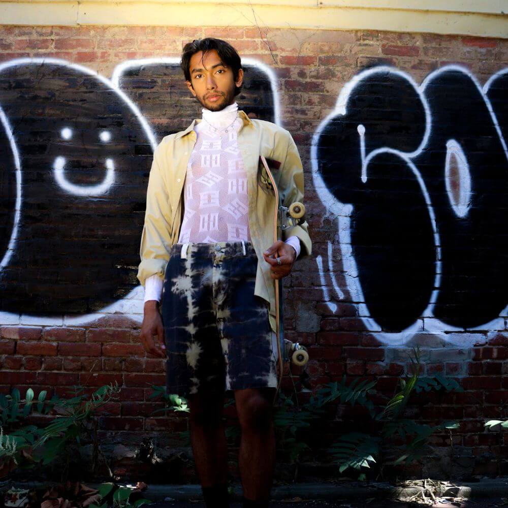 “Loopy Maroon” Hand-Drawn Up-cycled Button Down