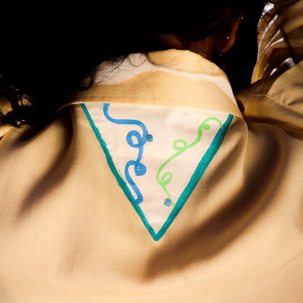 "The Vine" Hand-Drawn Up-cycled Angela Wheeler Button Down