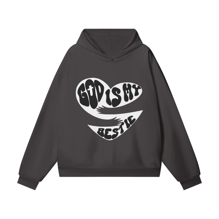 God Bestie (Dark) Hidden Pocket Fleece Hoodie