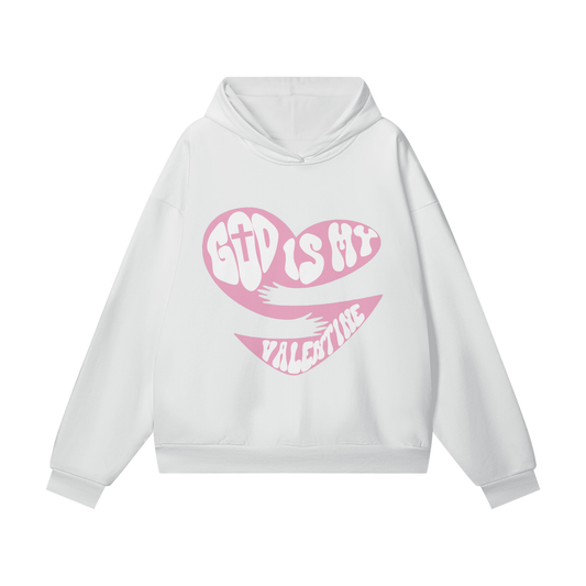 God Is My Valentine (Pink) Hidden Pocket Fleece Hoodie