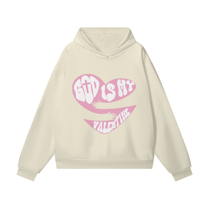 God Is My Valentine (Pink) Hidden Pocket Fleece Hoodie