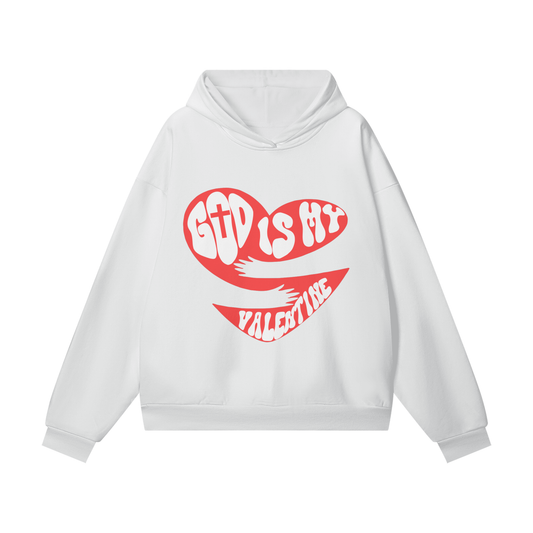 God Is My Valentine (Red) Hidden Pocket Fleece Hoodie