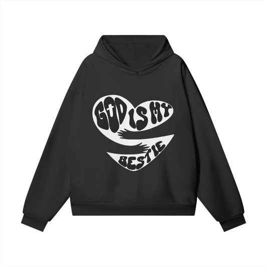 God Bestie (Dark) Hidden Pocket Fleece Hoodie